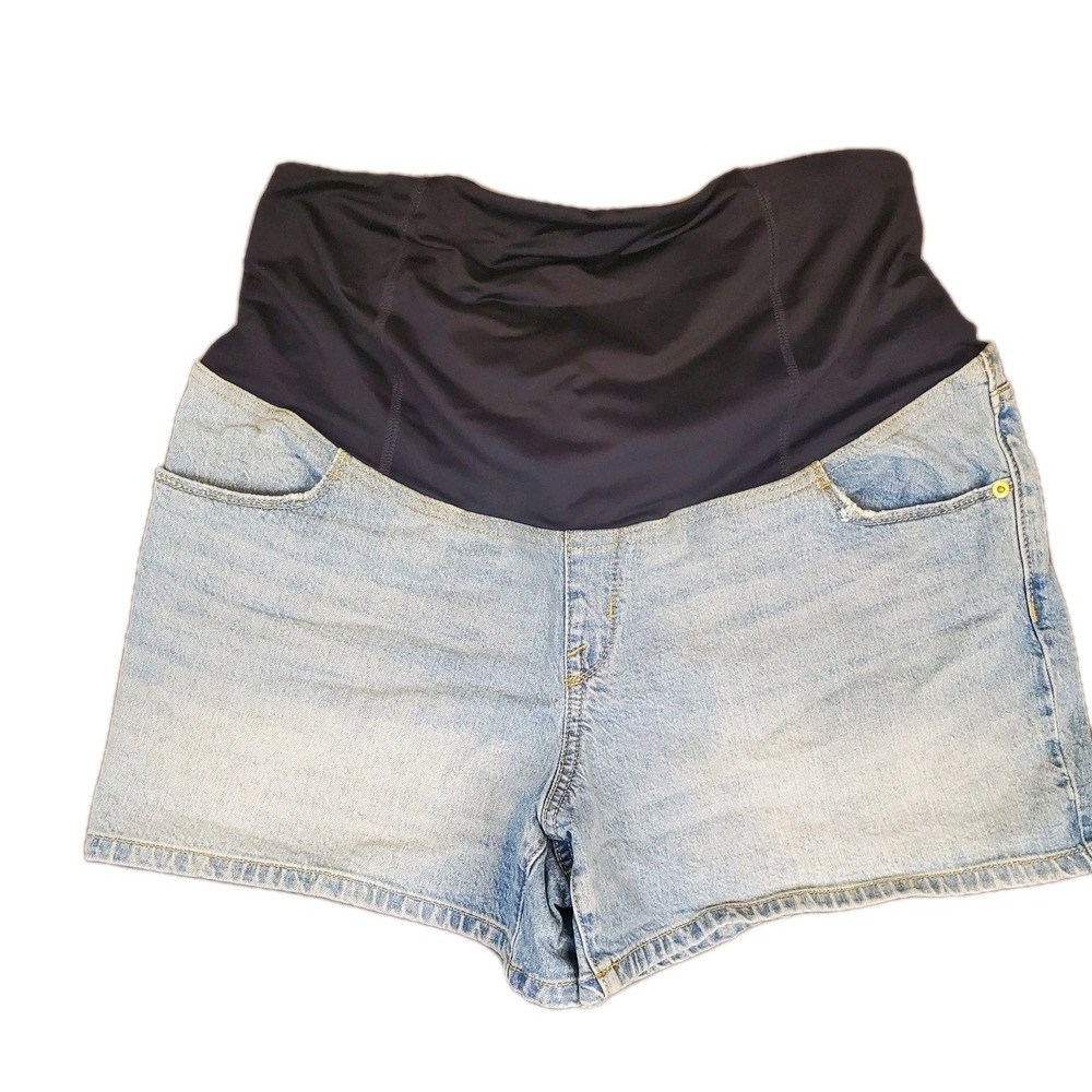 Isabel Maternity Midi Jean Shorts Stretch Belly Size 14‎ Womens 3.5" Inseam